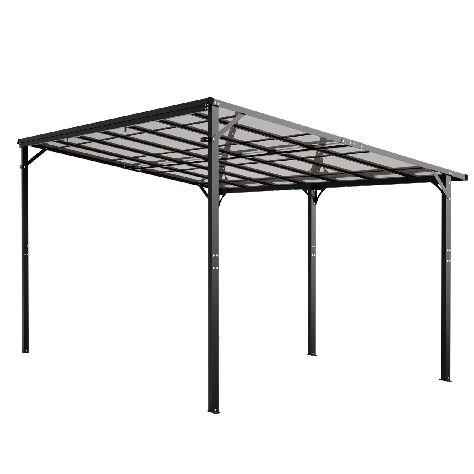 BIRCHTREE Lean To Wall Mounted Pergola with Roof