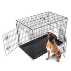 PawHaven Pet Cage Folding Lockable Door With Tray Puppy Crate