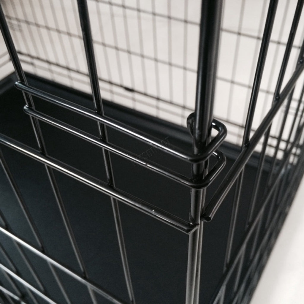 PawHaven Pet Cage Folding Lockable Door With Tray Puppy Crate