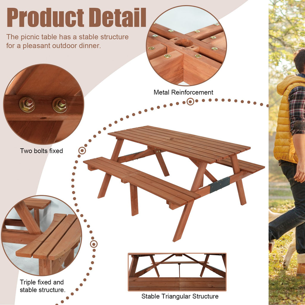 Birchtree Picnic Garden Table - 4-seater