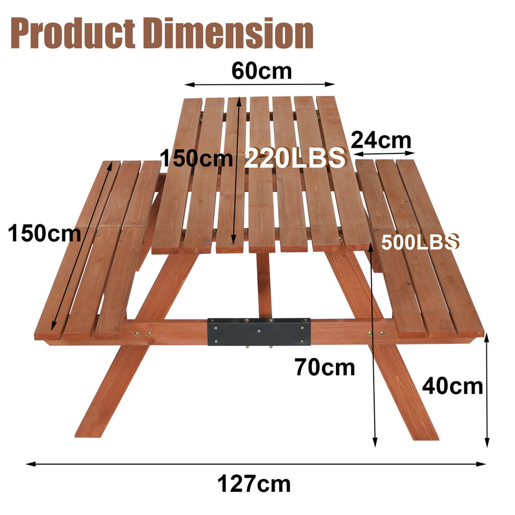 Birchtree Picnic Garden Table - 4-seater