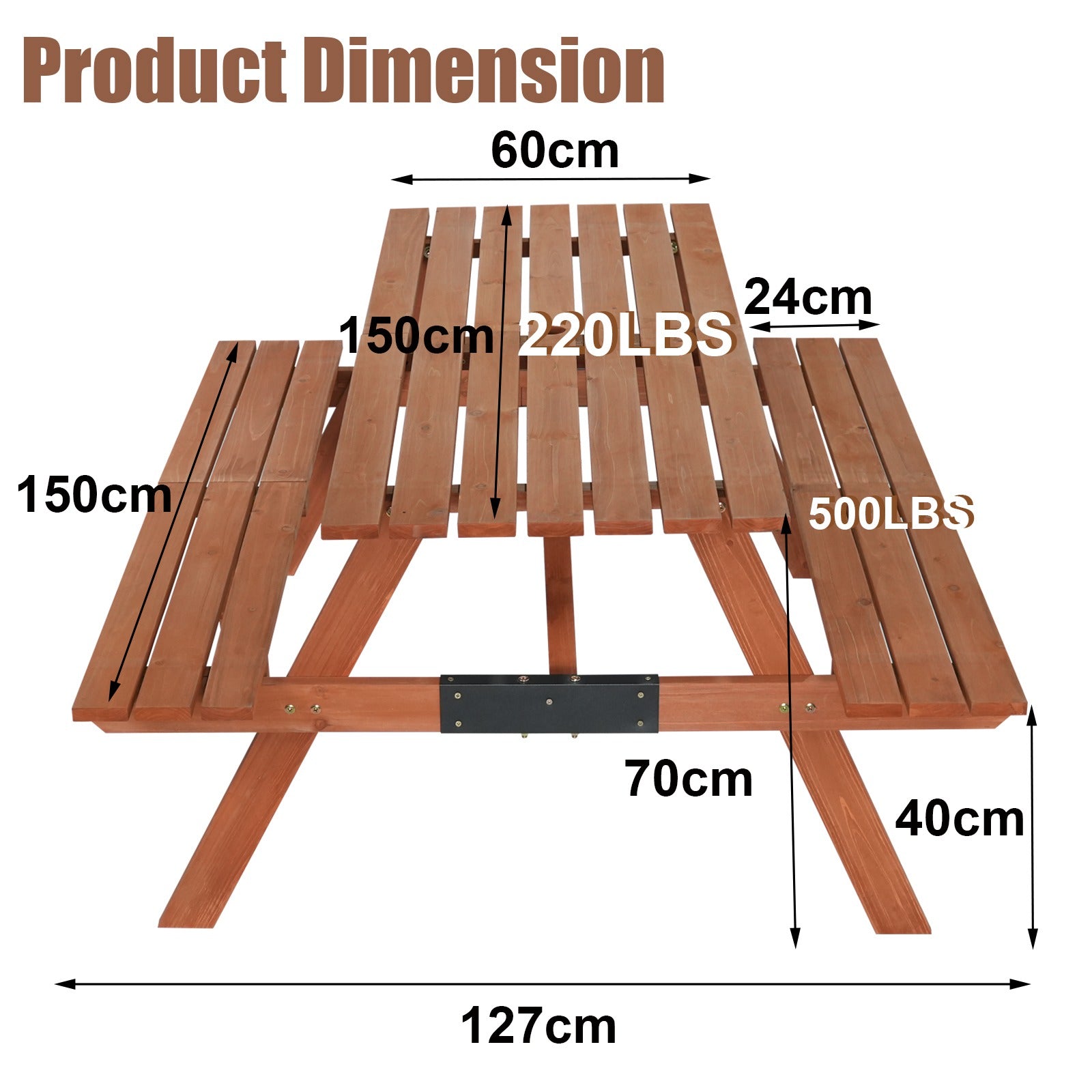 Birchtree Picnic Garden Table - 4-seater