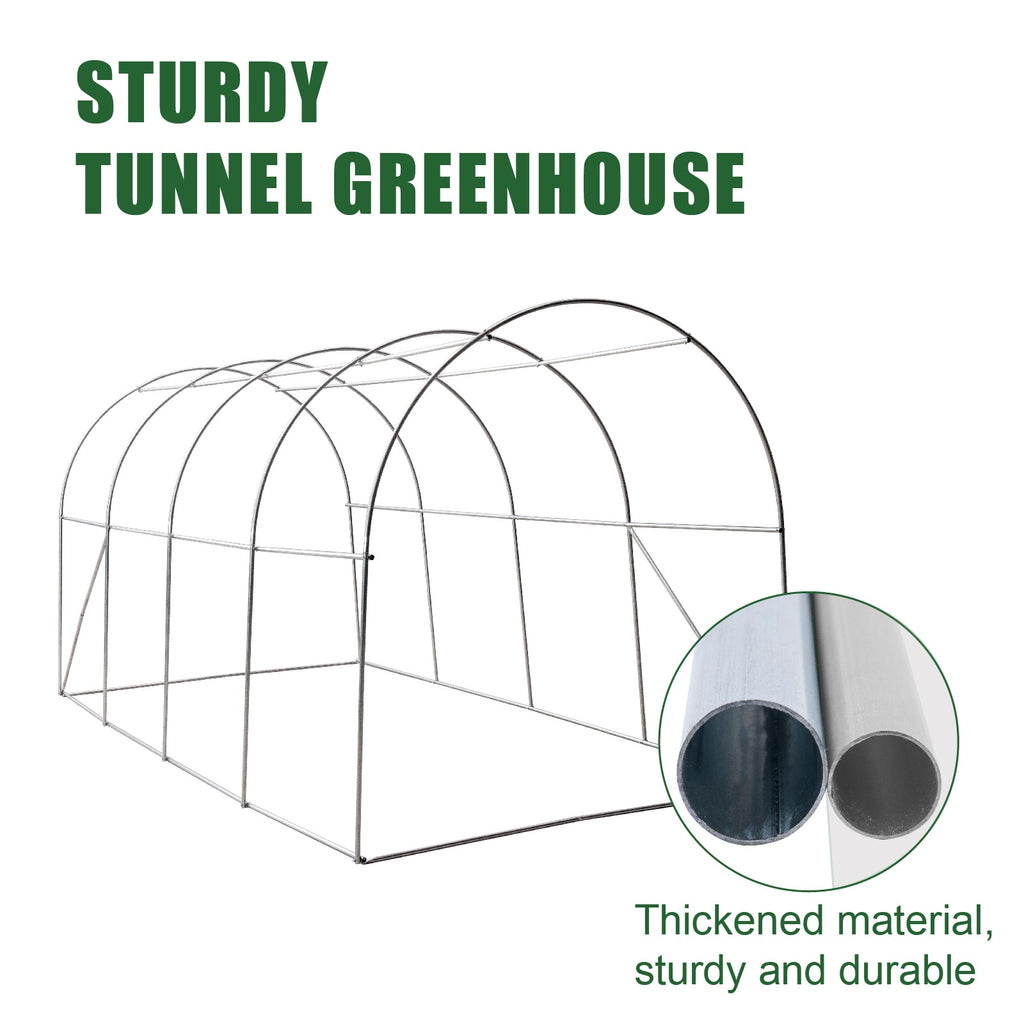 BIRCHTREE Polytunnel Fully Galvanised Frame Greenhouse Poly Tunnel
