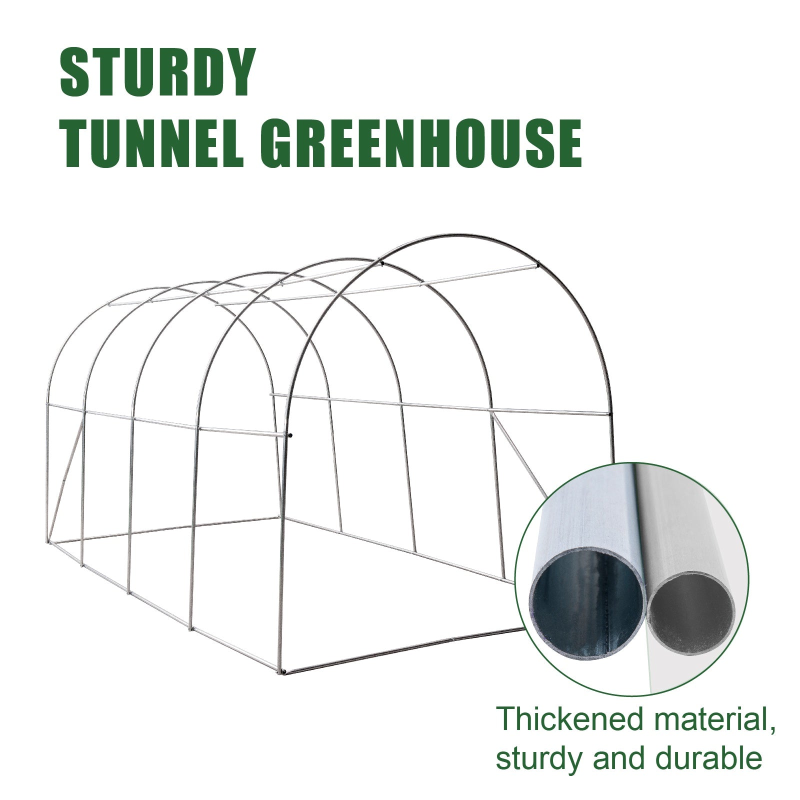 BIRCHTREE Polytunnel Fully Galvanised Frame Greenhouse Poly Tunnel