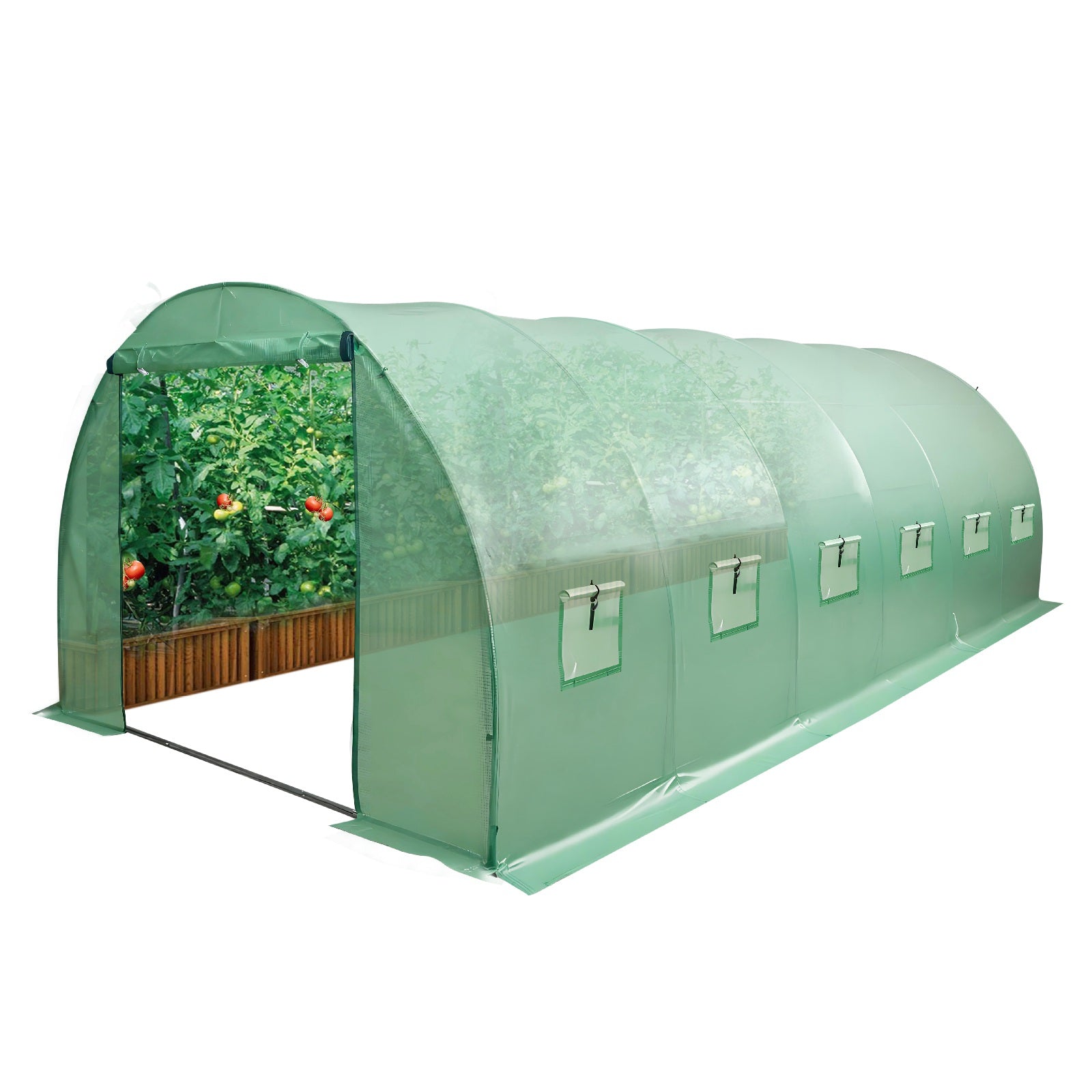 BIRCHTREE Polytunnel Fully Galvanised Frame Greenhouse Poly Tunnel