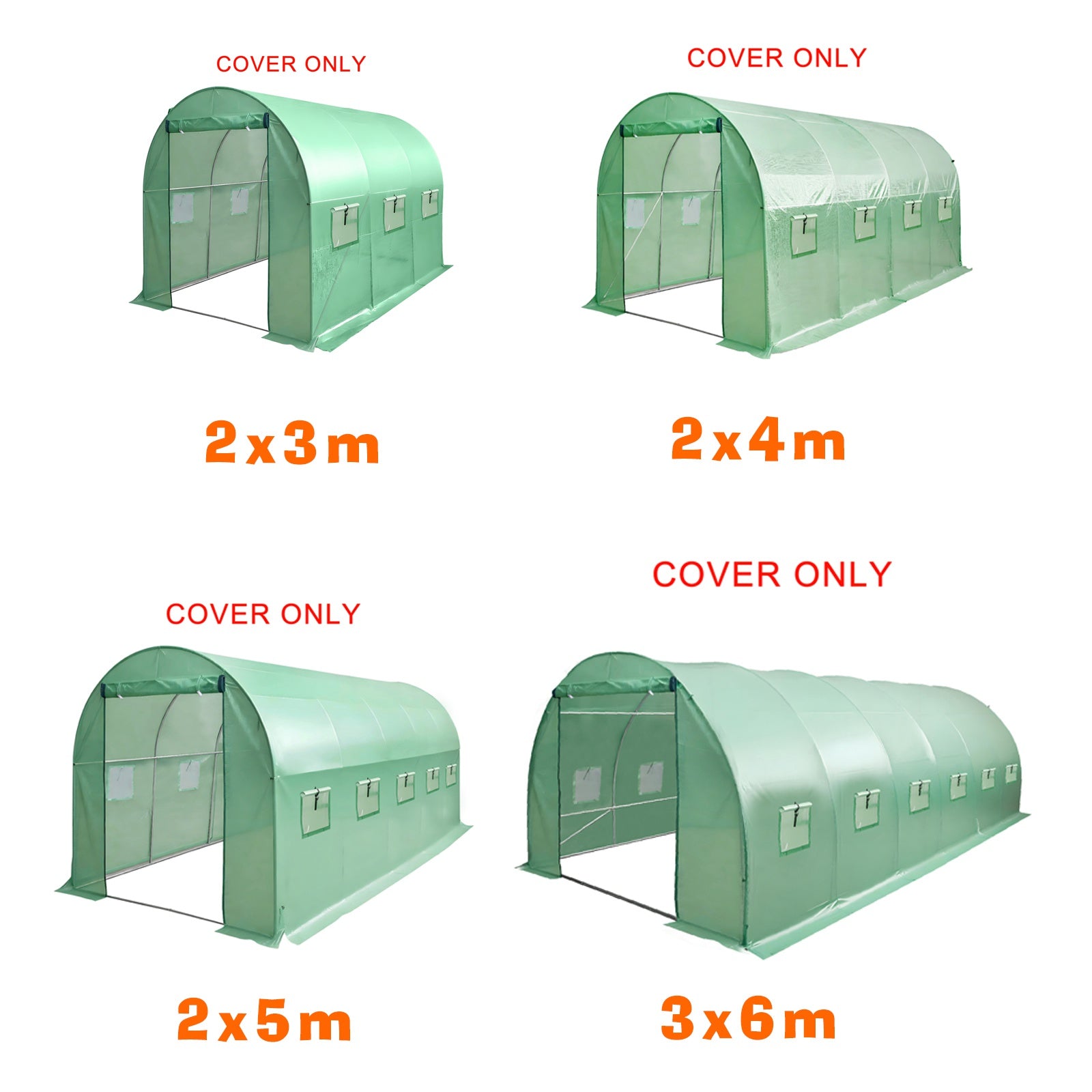 BIRCHTREE Replacement Polytunnel Greenhouse Cover Only