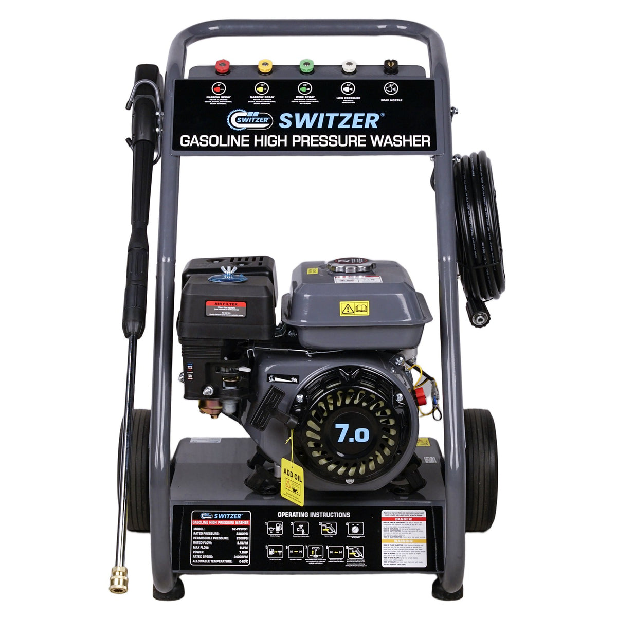 SwitZer 7HP Petrol Pressure Washer 2200PSI PPW01