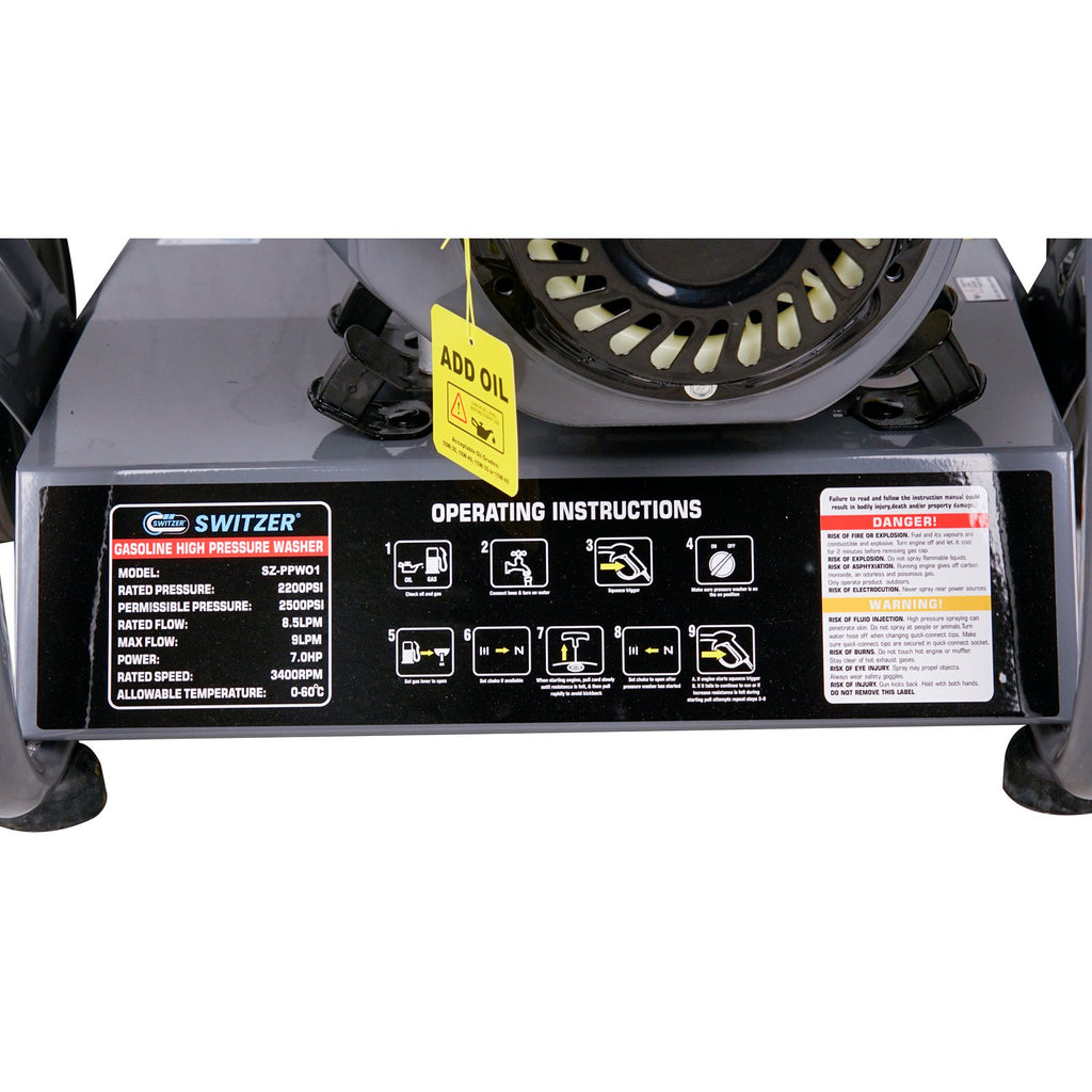 SwitZer 7HP Petrol Pressure Washer 2200PSI PPW01