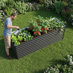 BIRCHTREE Metal Raised Garden Bed Outdoor Planter