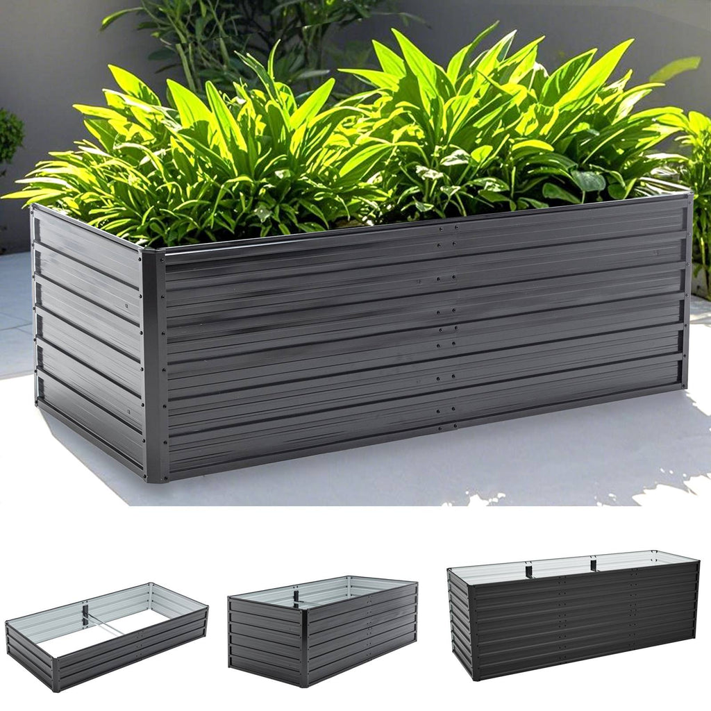 BIRCHTREE Metal Raised Garden Bed Outdoor Planter