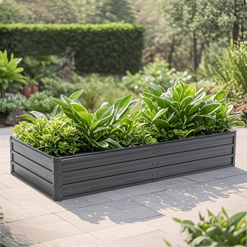 BIRCHTREE Metal Raised Garden Bed Outdoor Planter