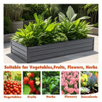 BIRCHTREE Metal Raised Garden Bed Outdoor Planter