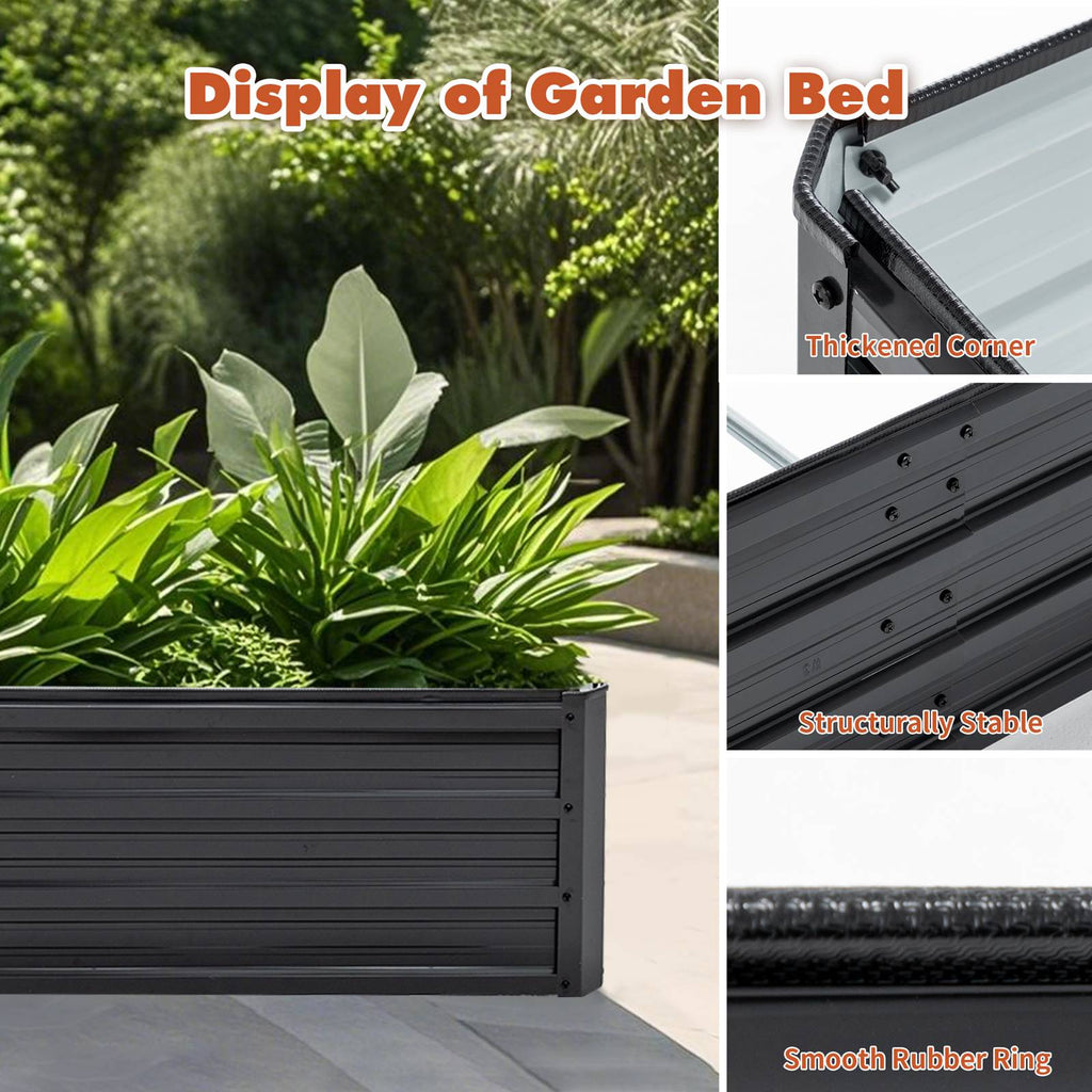 BIRCHTREE Metal Raised Garden Bed Outdoor Planter