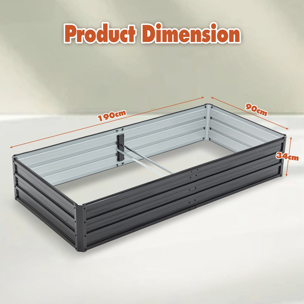 BIRCHTREE Metal Raised Garden Bed Outdoor Planter