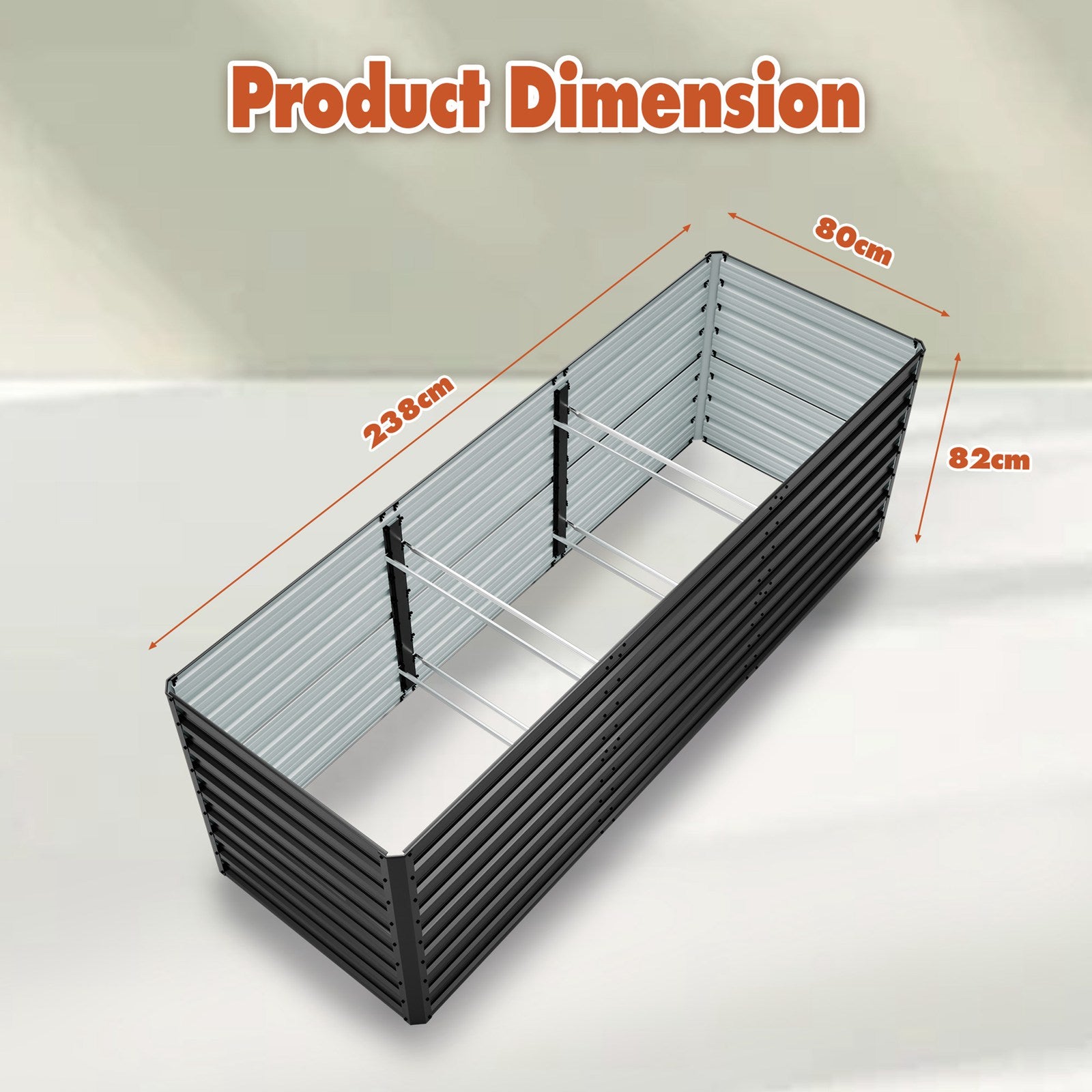 BIRCHTREE Metal Raised Garden Bed Outdoor Planter