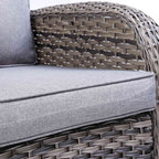 BIRCHTREE 3 Piece Rattan Armchair Table Set Grey