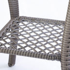 BIRCHTREE 3 Piece Rattan Armchair Table Set Grey