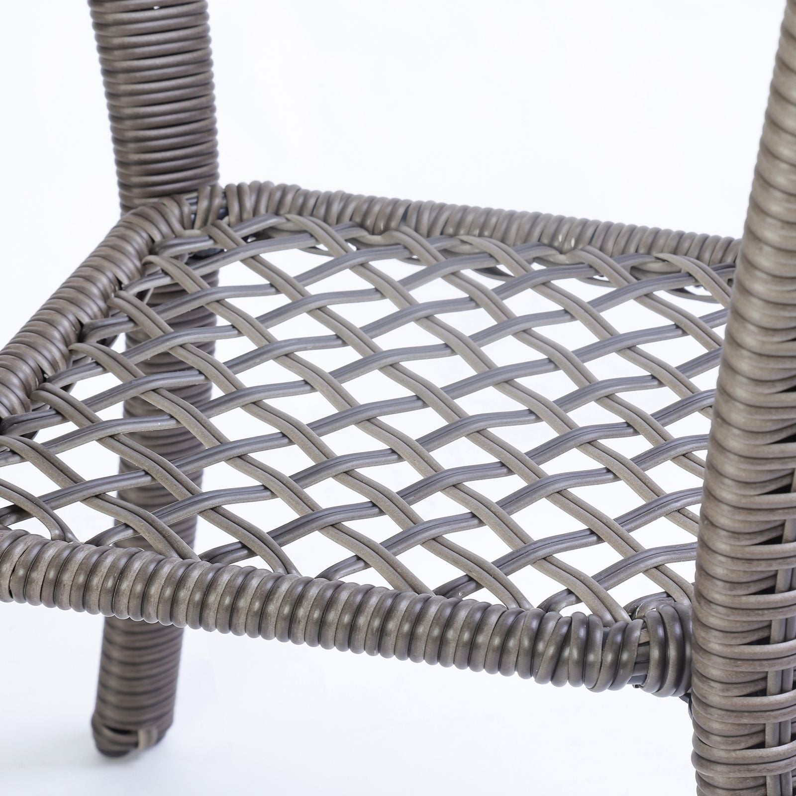 BIRCHTREE 3 Piece Rattan Armchair Table Set Grey