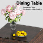 BIRCHTREE Rattan Garden Furniture Set Corner Sofa Glass Table Patio 5 Pieces 01