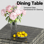 BIRCHTREE Rattan Garden Furniture Set Corner Sofa Glass Table Patio 5 Pieces 01