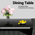 BIRCHTREE Rattan Garden Furniture Set Armchair Sofa Glass Table 02