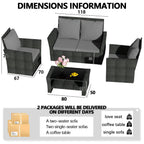 BIRCHTREE Rattan Garden Furniture Set Armchair Sofa Glass Table 02