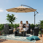 BIRCHTREE Rattan Garden Furniture Set Armchair Sofa Glass Table 02