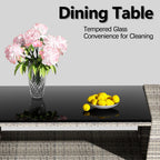 BIRCHTREE Rattan Garden Furniture Set Armchair Sofa Glass Table 02