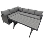 BIRCHTREE Rattan Furniture Set 5 Seater L-Shaped Corner Sofa 13
