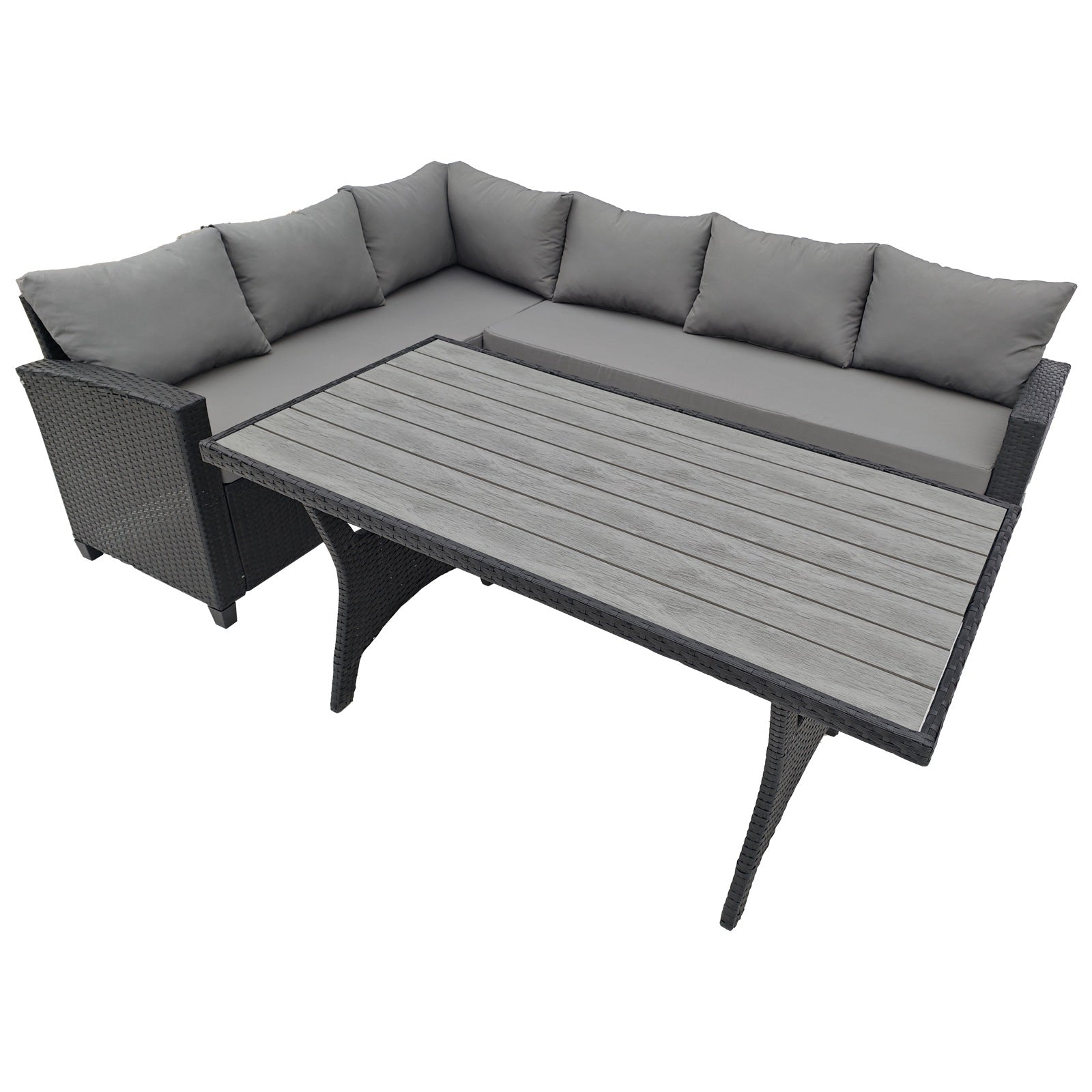 BIRCHTREE Rattan Furniture Set 5 Seater L-Shaped Corner Sofa 13