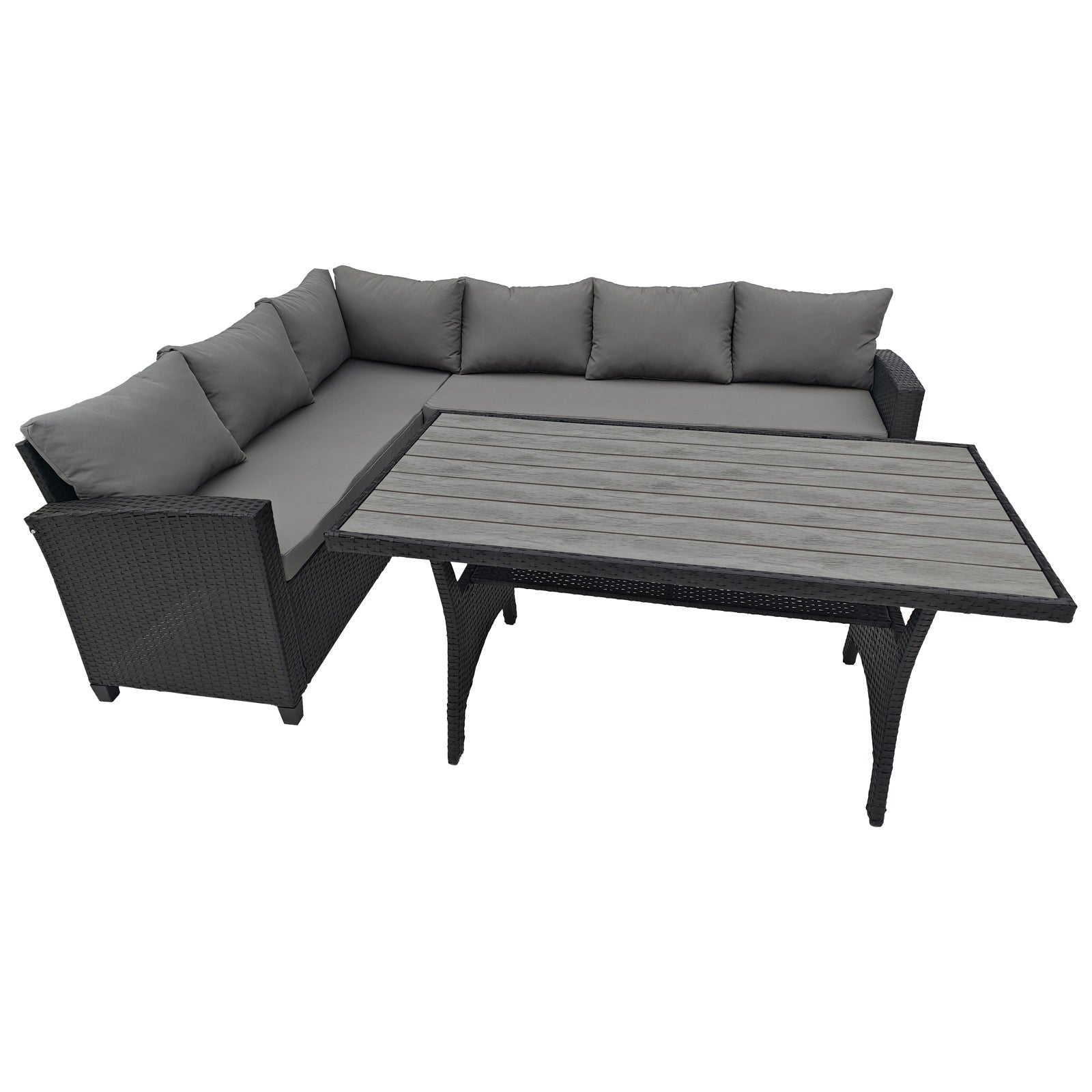 BIRCHTREE Rattan Furniture Set 5 Seater L-Shaped Corner Sofa 13