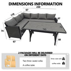 BIRCHTREE Rattan Furniture Set 5 Seater L-Shaped Corner Sofa 13