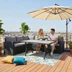 BIRCHTREE Rattan Furniture Set 5 Seater L-Shaped Corner Sofa 13