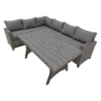 BIRCHTREE Rattan Furniture Set 5 Seater L-Shaped Corner Sofa 13