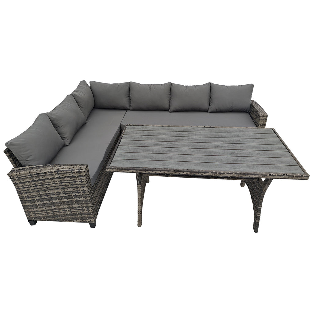 BIRCHTREE Rattan Furniture Set 5 Seater L-Shaped Corner Sofa 13