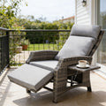 BIRCHTREE Rattan Armchair with Flip-Up Side Table