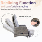 BIRCHTREE Rattan Armchair with Flip-Up Side Table