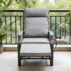 BIRCHTREE Rattan Armchair with Flip-Up Side Table