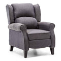 Grey recliner armchair on a white background