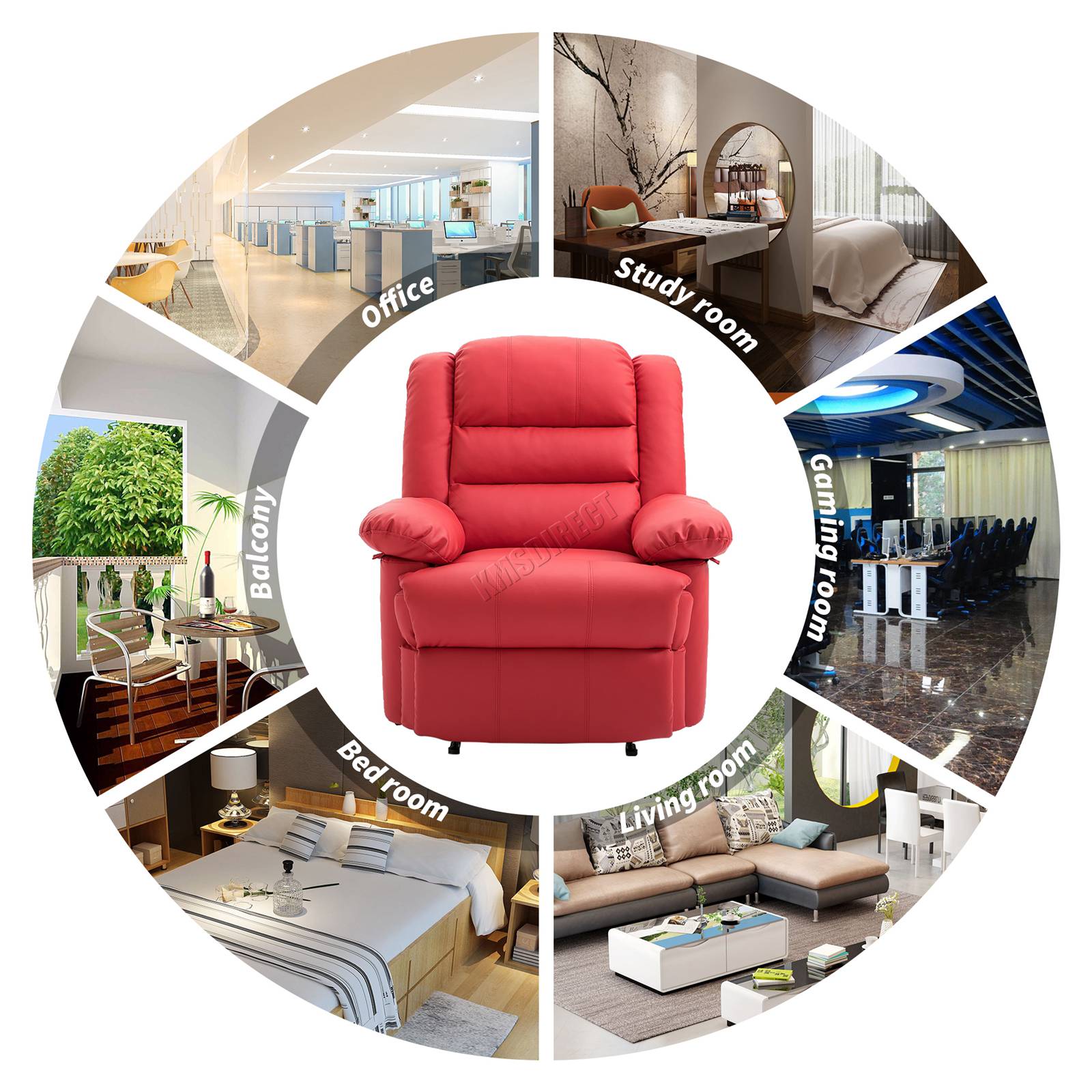 WestWood Recliner Sofa Chair Armchair RS04