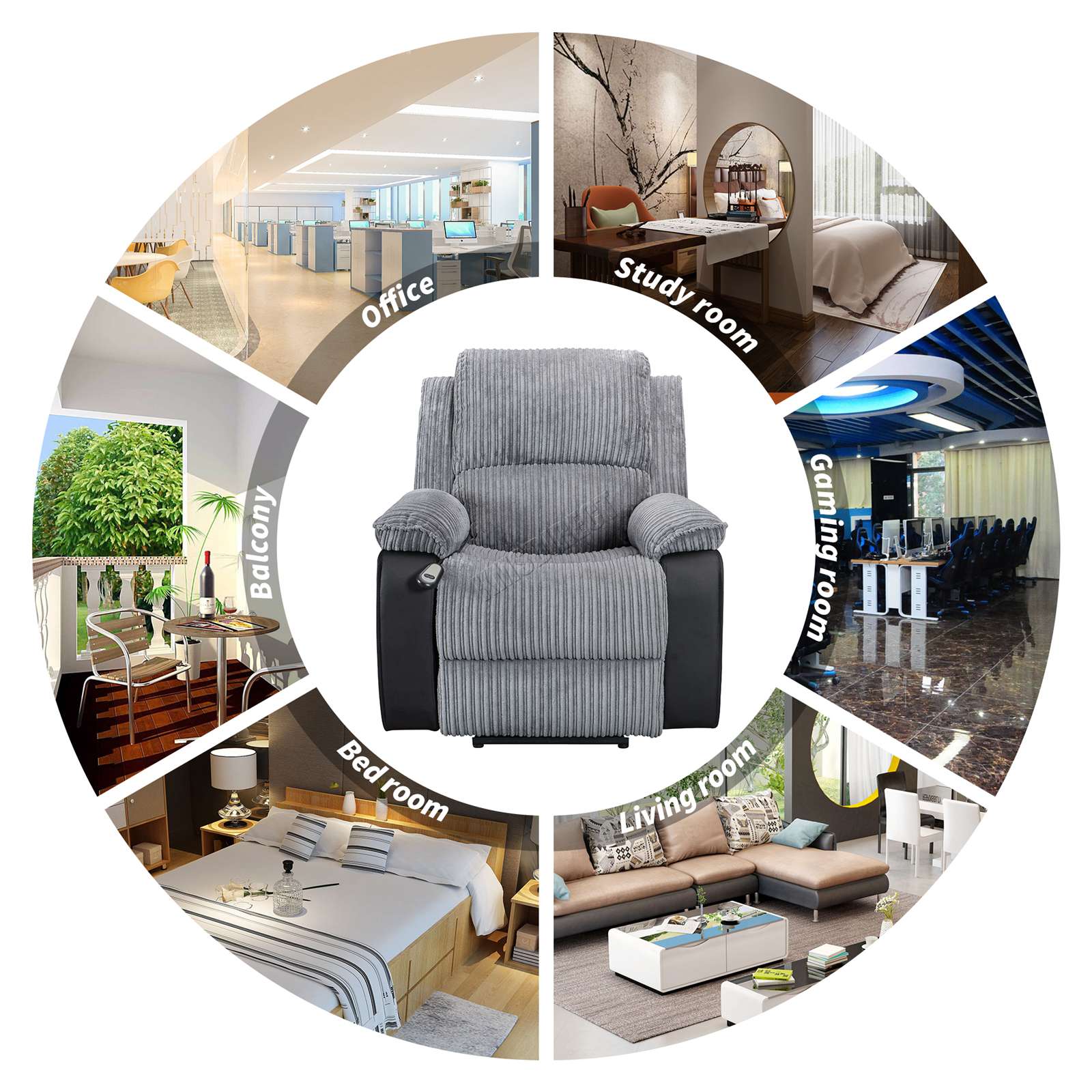WestWood Recliner Sofa Fabric Electric Faux Leather Armchair RS06