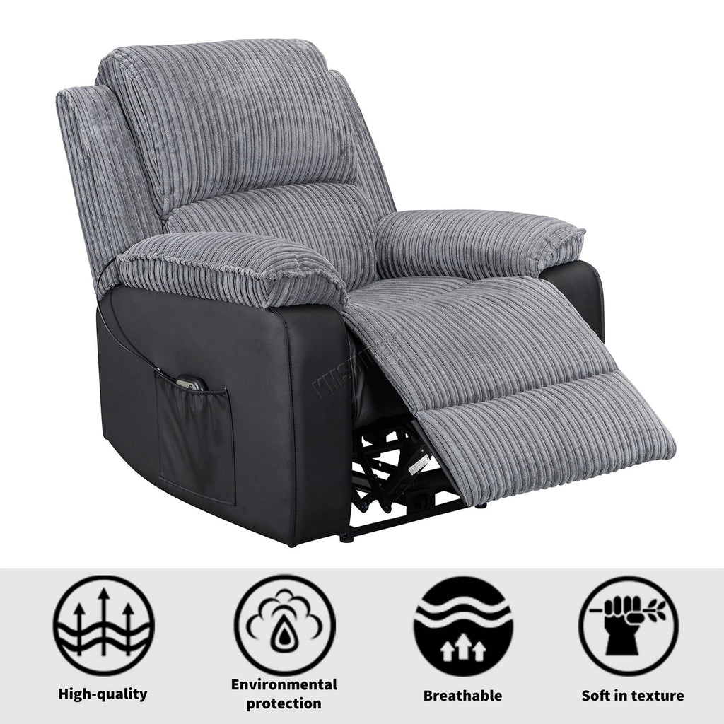 WestWood Recliner Sofa Fabric Electric Faux Leather Armchair RS06