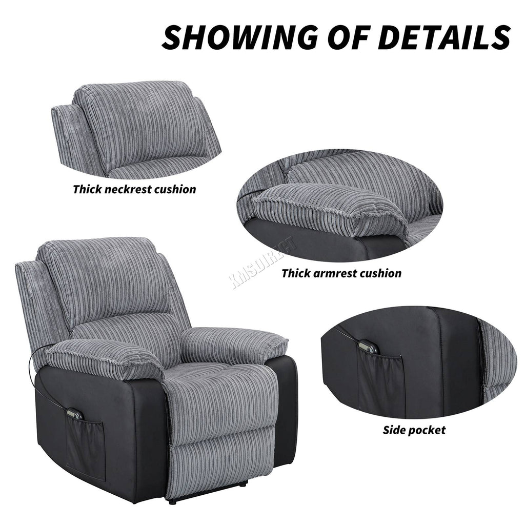 WestWood Recliner Sofa Fabric Electric Faux Leather Armchair RS06