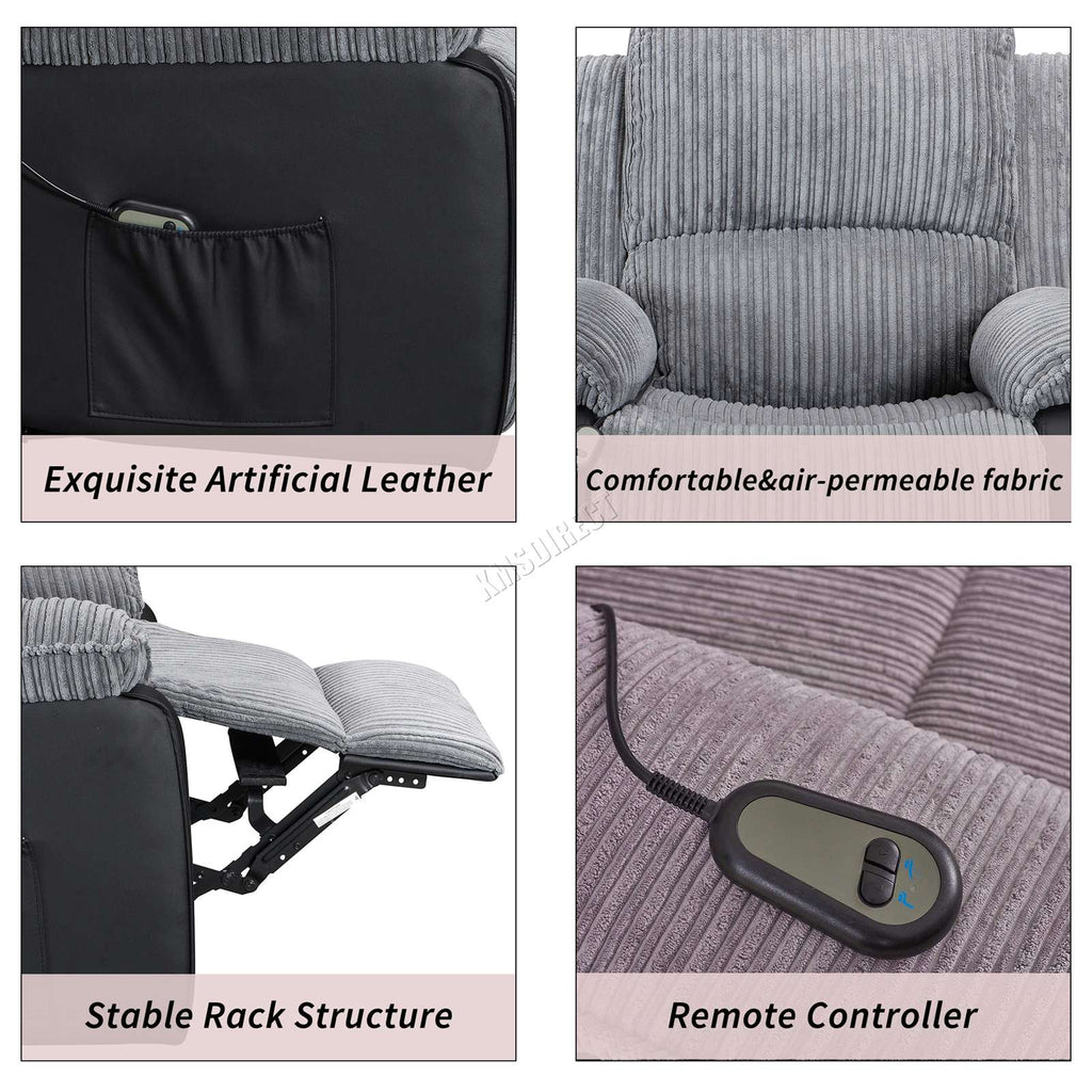 WestWood Recliner Sofa Fabric Electric Faux Leather Armchair RS06