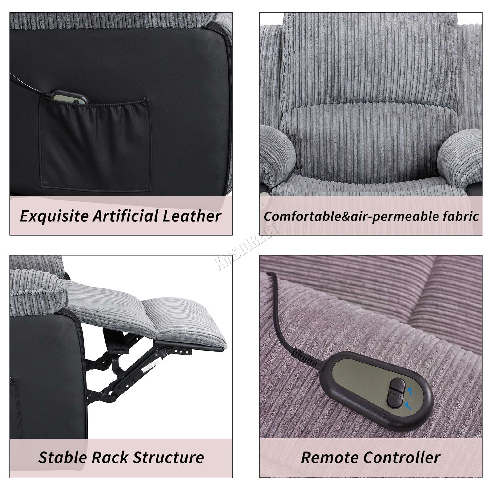 WestWood Recliner Sofa Fabric Electric Faux Leather Armchair RS06