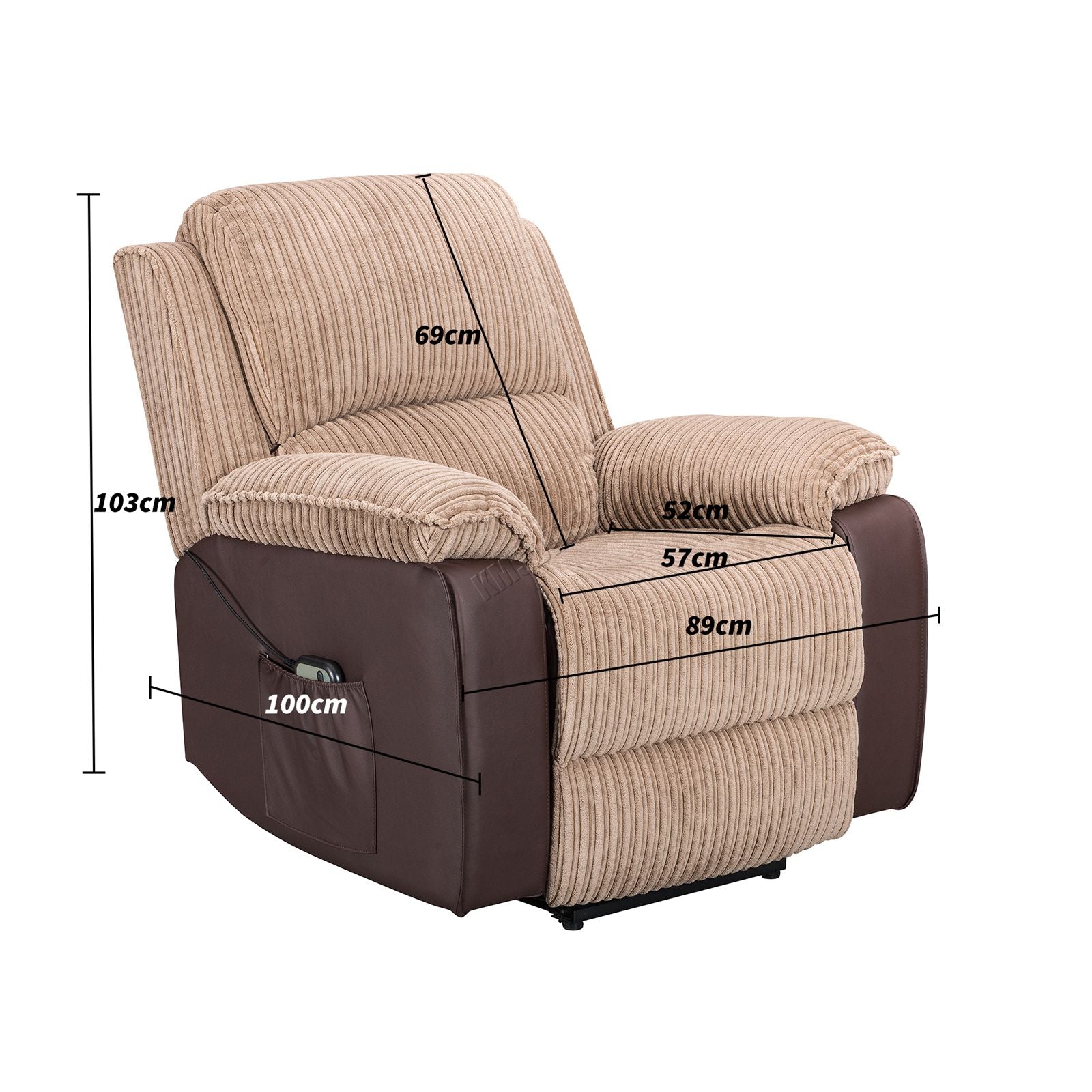 WestWood Recliner Sofa Fabric Electric Faux Leather Armchair RS06