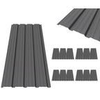 BIRCHTREE 129x45cm Roof Sheets 12X Corrugated Metal Roofing Panels