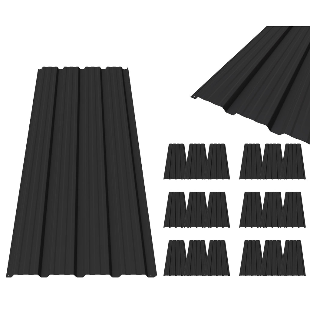 BIRCHTREE 129x45cm Roof Sheets 18X Corrugated Metal Roofing Panels