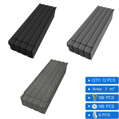 BIRCHTREE 129x45cm Roof Sheets 12X Corrugated Metal Roofing Panels