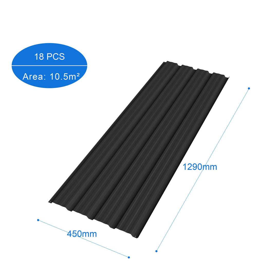 BIRCHTREE 129x45cm Roof Sheets 18X Corrugated Metal Roofing Panels